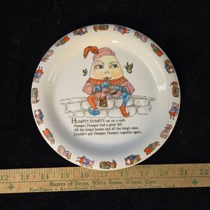 Mother Goose Humpty Dumpty Nursery Plate Vintage 1986 Japan